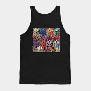 Mandala Geometric Cube Pattern Tank Top